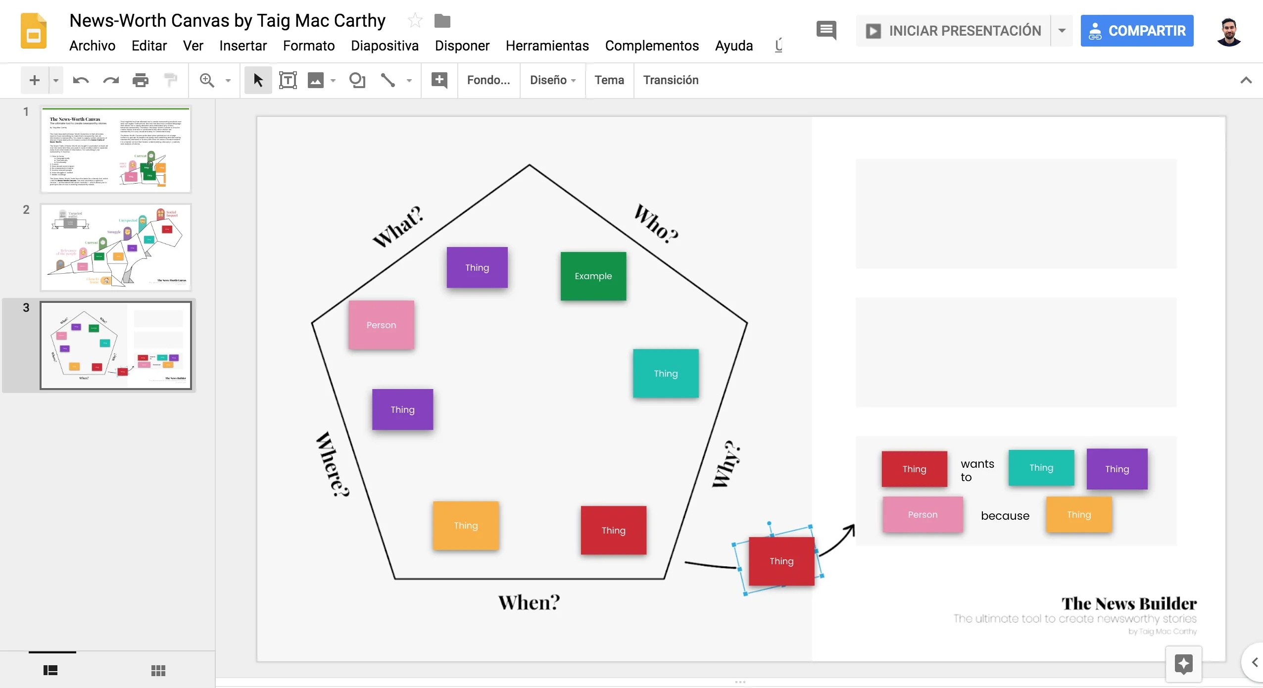 News Builder template in Google Slides